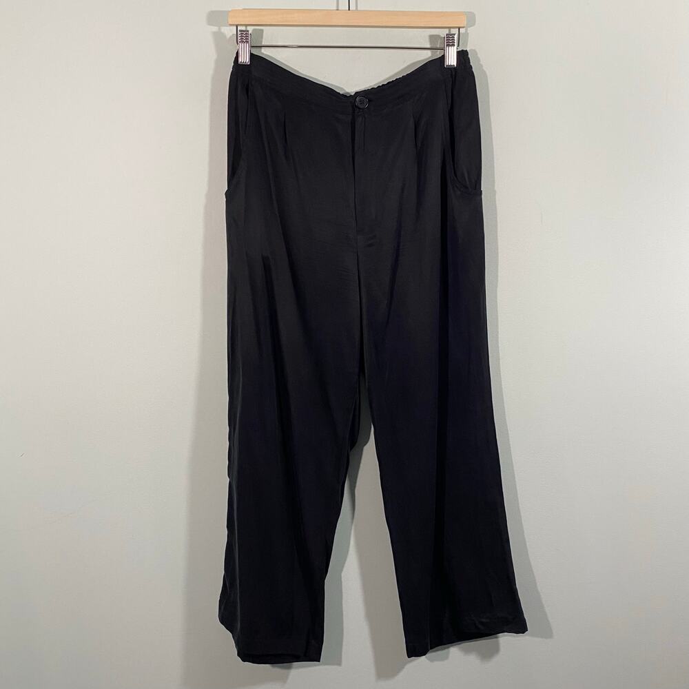 Djerf Avenue Women Ash Black On The Go Wide Leg Pants Size L